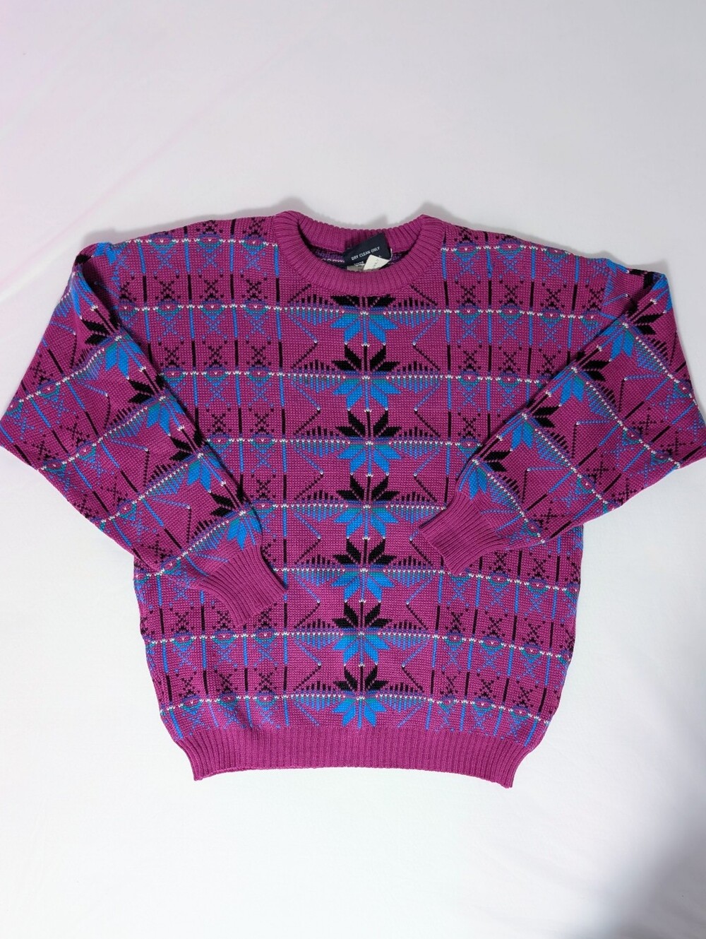 Vintage Funky Purple 100% Wool Sweater